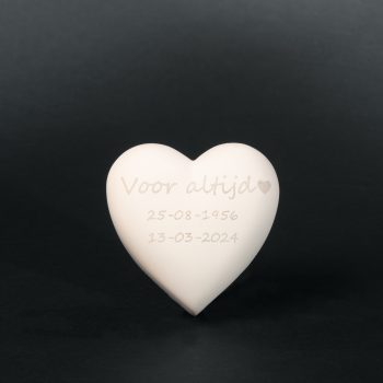 Gedenksteen medium - Hart | wit | Gepersonaliseerd